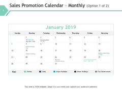 Sales Promotion Calendar Monthly Option Business Ppt PowerPoint Presentation Show Graphic Tips