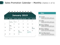 Sales Promotion Calendar Monthly Ppt PowerPoint Presentation Pictures Clipart
