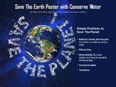 Save The Earth Poster With Conserve Water Ppt PowerPoint Presentation Styles Layouts PDF