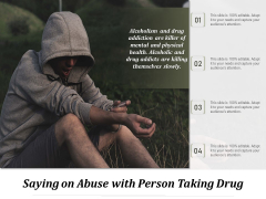 Saying On Abuse With Person Taking Drug Ppt PowerPoint Presentation Gallery Background Designs PDF Saying On Abuse With Person Taking Drug Ppt PowerPoint Presentation Gallery Background Designs PDF