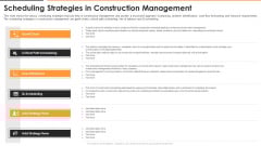 Scheduling Strategies In Construction Management Sample PDF Scheduling Strategies In Construction Management Sample PDF