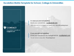 Sector Wise Escalation Grid Escalation Matrix Template For School College And Universities Inspiration PDF