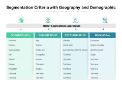 Segmentation Criteria With Geography And Demographic Ppt PowerPoint Presentation Gallery Outline PDF