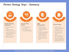 Selecting The Right Channel Strategy Partner Strategy Steps Summary Ppt PowerPoint Presentation Visual Aids Diagrams PDF
