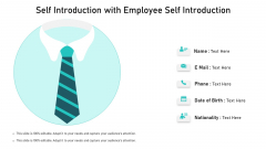 Self Introduction With Employee Self Introduction Ppt PowerPoint Presentation Gallery Topics PDF