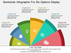 Semicircle Infographic For Six Options Display Powerpoint Templates