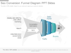 Seo Conversion Funnel Diagram Ppt Slides
