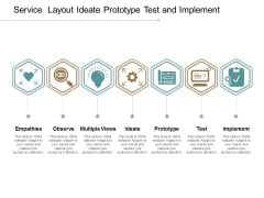 Service Layout Ideate Prototype Test And Implement Ppt Powerpoint Presentation Infographic Template Background Images