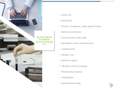 Services Offered For Medical Services Proposal Ppt Infographics Gallery PDF
