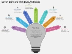 Seven Banners With Bulb And Icons Powerpoint Template