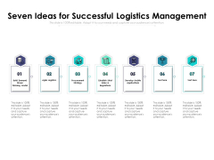 Seven Ideas For Successful Logistics Management Ppt PowerPoint Presentation Background Image PDF Seven Ideas For Successful Logistics Management Ppt PowerPoint Presentation Background Image PDF