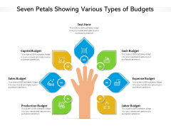 Seven Petals Showing Various Types Of Budgets Ppt PowerPoint Presentation Layouts Introduction PDF Seven Petals Showing Various Types Of Budgets Ppt PowerPoint Presentation Layouts Introduction PDF