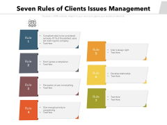 Seven Rules Of Clients Issues Management Ppt PowerPoint Presentation File Slides PDF Seven Rules Of Clients Issues Management Ppt PowerPoint Presentation File Slides PDF