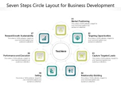 Seven Steps Circle Layout For Business Development Ppt PowerPoint Presentation Pictures Example Introduction PDF
