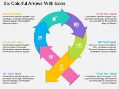 Six Colorful Arrows With Icons Powerpoint Template Six Colorful Arrows With Icons Powerpoint Template