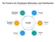 Six Factors For Employee Motivation And Satisfaction Ppt PowerPoint Presentation File Guide PDF Six Factors For Employee Motivation And Satisfaction Ppt PowerPoint Presentation File Guide PDF