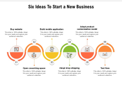 Six Ideas To Start A New Business Ppt PowerPoint Presentation Show Inspiration PDF Six Ideas To Start A New Business Ppt PowerPoint Presentation Show Inspiration PDF