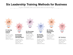Six Leadership Training Methods For Business Ppt PowerPoint Presentation Slides Grid PDF Six Leadership Training Methods For Business Ppt PowerPoint Presentation Slides Grid PDF