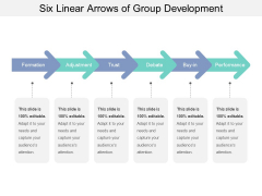 Six Linear Arrows Of Group Development Ppt PowerPoint Presentation Styles Visuals PDF Six Linear Arrows Of Group Development Ppt PowerPoint Presentation Styles Visuals PDF