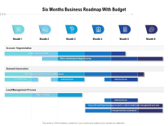 Six Months Business Roadmap With Budget Infographics