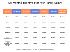 Six Months Incentive Plan With Target Salary Ppt PowerPoint Presentation Infographics Introduction PDF