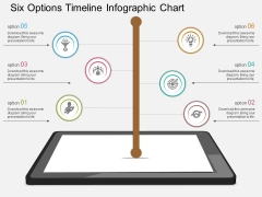 Six Options Timeline Infographic Chart Powerpoint Template