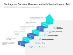 Six Stages Of Software Development With Verification And Test Ppt PowerPoint Presentation Pictures Themes PDF Six Stages Of Software Development With Verification And Test Ppt PowerPoint Presentation Pictures Themes PDF