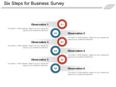 Six Steps For Business Survey Ppt PowerPoint Presentation Slides Deck PDF Six Steps For Business Survey Ppt PowerPoint Presentation Slides Deck PDF