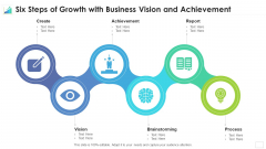 Six Steps Of Growth With Business Vision And Achievement Mockup PDF