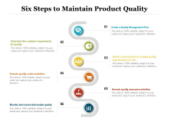 Six Steps To Maintain Product Quality Ppt PowerPoint Presentation Professional Good PDF Six Steps To Maintain Product Quality Ppt PowerPoint Presentation Professional Good PDF