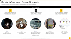 Snapchat Capital Investment Elevator Pitch Deck Product Overview Share Moments Summary Pdf