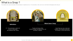 Snapchat Capital Investment Elevator Pitch Deck What Is A Snap Diagrams PDF