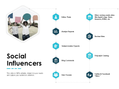 Social Influencers Analyst Reports Blog Comments Ppt PowerPoint Presentation Gallery Background Social Influencers Analyst Reports Blog Comments Ppt PowerPoint Presentation Gallery Background