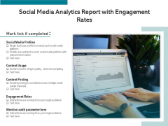 Social Media Analytics Report With Engagement Rates Ppt PowerPoint Presentation File Objects PDF Social Media Analytics Report With Engagement Rates Ppt PowerPoint Presentation File Objects PDF