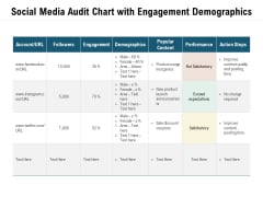 Social Media Audit Chart With Engagement Demographics Ppt PowerPoint Presentation File Skills PDF Social Media Audit Chart With Engagement Demographics Ppt PowerPoint Presentation File Skills PDF