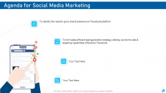 Social Media Marketing Agenda For Social Media Marketing Diagrams PDF