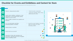 Social Network Playbook Checklist For Events And Exhibitions And Content For Them Ppt Professional Design Templates PDF Social Network Playbook Checklist For Events And Exhibitions And Content For Them Ppt Professional Design Templates PDF