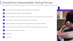 Software Interoperability Examination IT Checklist For Interoperability Testing Infographics PDF