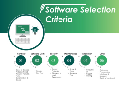 Software Selection Criteria Ppt PowerPoint Presentation Icon Rules Software Selection Criteria Ppt PowerPoint Presentation Icon Rules