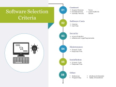 Software Selection Criteria Template 1 Ppt PowerPoint Presentation Infographic Template Portrait