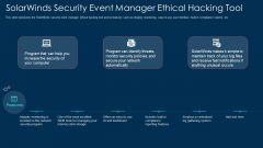 Solarwinds Security Event Manager Ethical Hacking Tool Ppt Show Clipart Images PDF