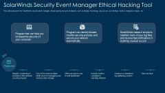 Solarwinds Security Event Manager Ethical Hacking Tool Ppt Show Clipart Images PDF Solarwinds Security Event Manager Ethical Hacking Tool Ppt Show Clipart Images PDF