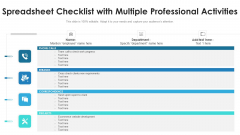 Spreadsheet Checklist With Multiple Professional Activities Ppt PowerPoint Presentation Model Show PDF
