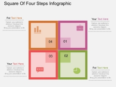 Square Of Four Steps Infographic Powerpoint Templates