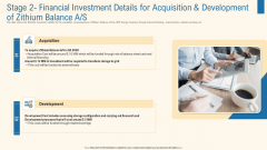 Stage 2 Financial Investment Details For Acquisition And Development Of Zithium Balance A S Information PDF Stage 2 Financial Investment Details For Acquisition And Development Of Zithium Balance A S Information PDF