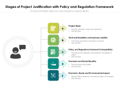 Stages Of Project Justification With Policy And Regulation Framework Ppt PowerPoint Presentation File Deck PDF Stages Of Project Justification With Policy And Regulation Framework Ppt PowerPoint Presentation File Deck PDF