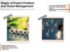 Stages Of Project Problem And Threat Management Ppt PowerPoint Presentation Infographics Graphics Pictures PDF Stages Of Project Problem And Threat Management Ppt PowerPoint Presentation Infographics Graphics Pictures PDF