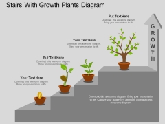 Stairs With Growth Plants Diagram Powerpoint Template