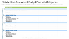 Stakeholders Assessment Budget Plan With Categories Budget Rules PDF