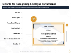 Star Employee Rewards For Recognizing Employee Performance Pictures PDF